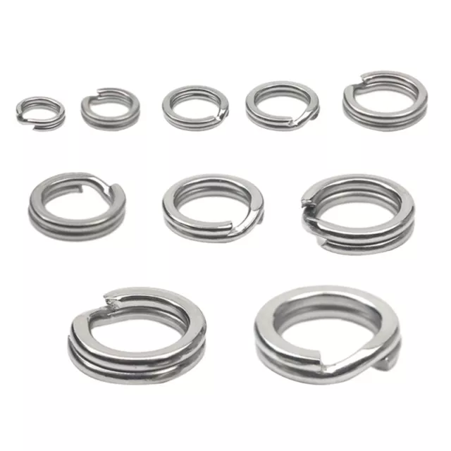 Round Fishing Split Rings Set, 50Pcs Assorted Stainless Swivels Snap Lures Rings