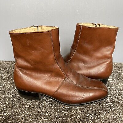 VTG Iron Age Side Zip Boots Brown Leather Ansi Z41 PT83 Goodyear Soles  8 1/2 W