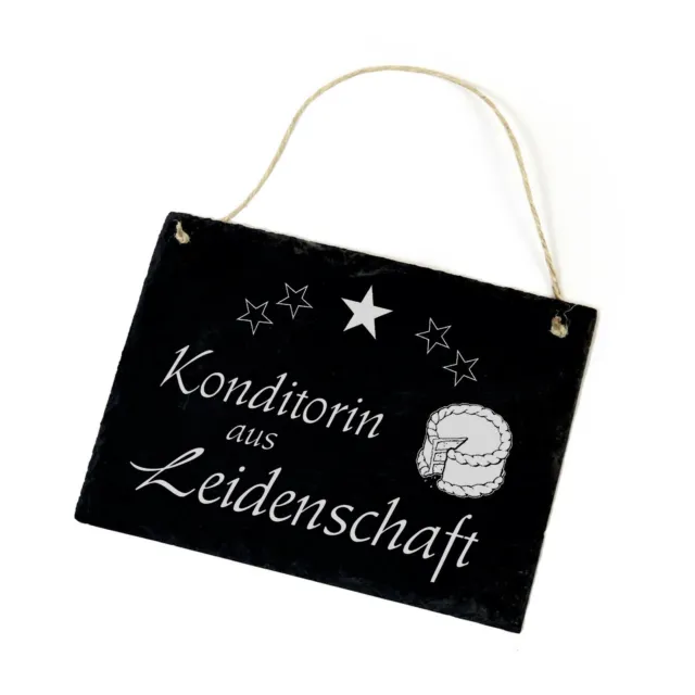 Schiefertafel Schild - Konditorin aus Leidenschaft - Türschild Dekotafel 22x16cm