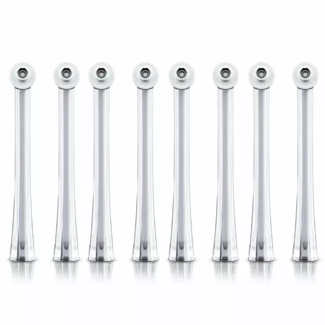 8pc Philips HX8032/05 Replacement Nozzle Dental Heads for AirFloss Ultra Silver