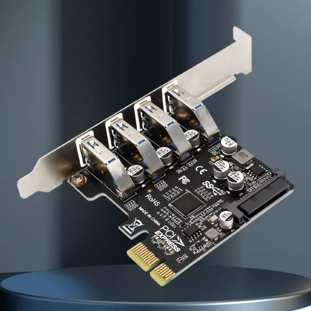 4 Port Controller Converters USB3 PCIe PCI-E Extender Adapter Card for Desktop