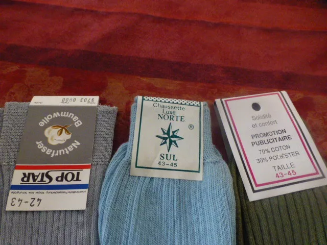 lot)neuves ,6paires de chaussettes 43-45,homme,femme 3