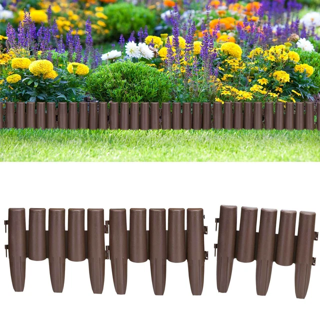 Bordure Jardin Plastique 2m - Clôture Pelouse Aménagement Paysager - Parterre Fleurs Terrasse Allée