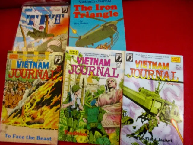 Vietnam Journal Lot of 5 TET '68, Iron Triangle, No. 1, No. 6, No. 8 Don Lomax