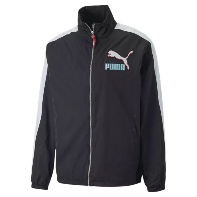 Puma T7 Fandom Full Zip Track Jacket Mens Black Casual Athletic Outerwear 536109