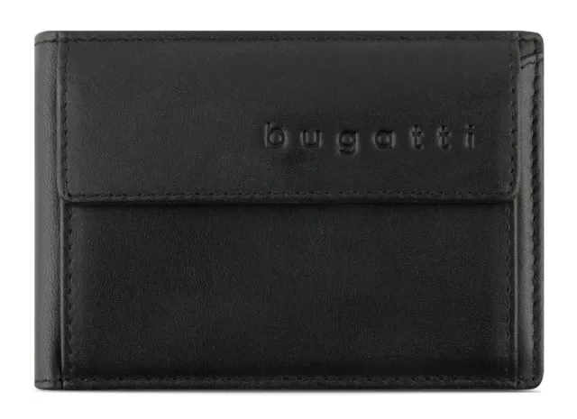 bugatti Super Slim Mini Wallet Geldbörse Black schwarz Neu