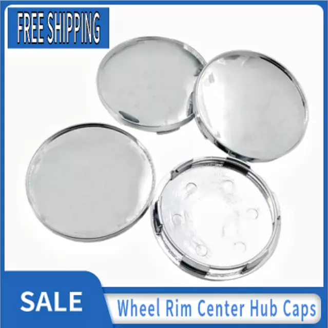4Pcs Wheel Rim Center Hub Caps Cover 68MM Car Accessories Chrome Silver No Logo