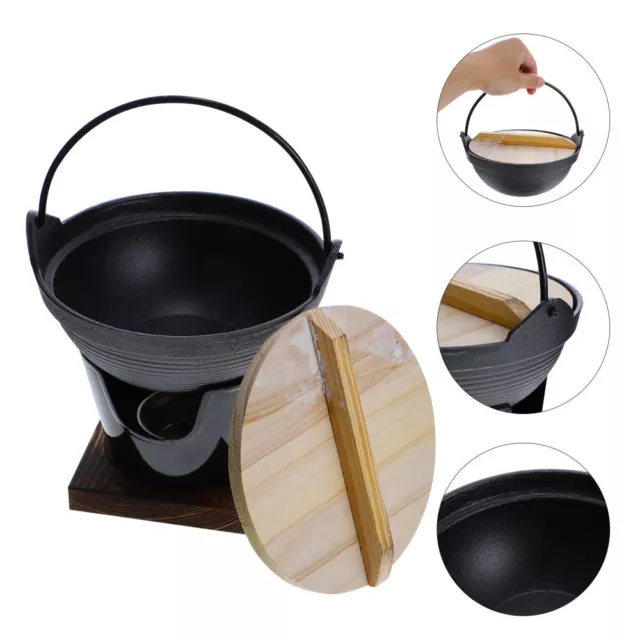 Camping Pot Multifunctional Casserole Everyday Pan with Cover Household