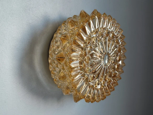 Plafonnier/applique ronde Prisma en verre brillant vintage