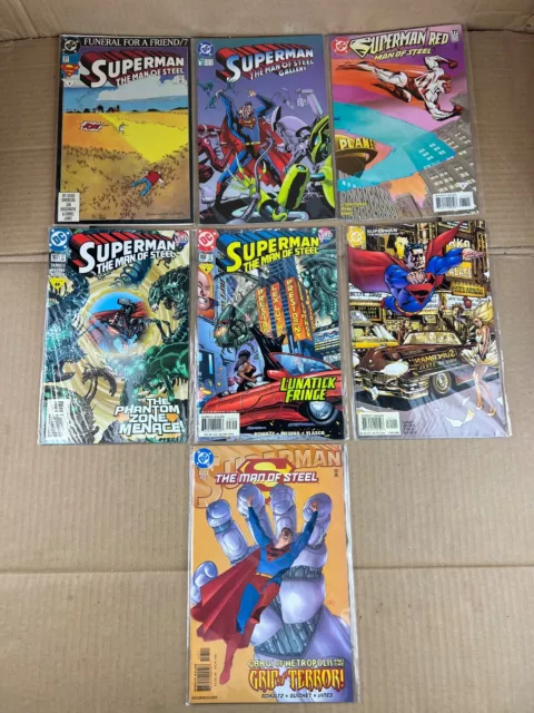 Mixed Lot of 7 DC Comics Superman The Man of Steel 1993-2002