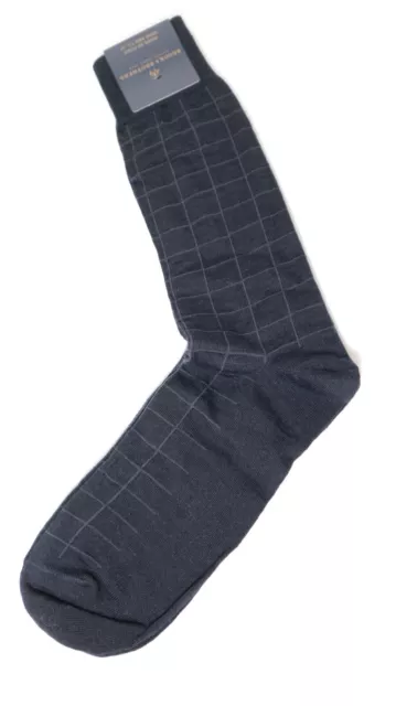 Brooks Brothers Men's Wool Crew Socks Black Size 7.5-12 MADE IN ITALY (1Pair)