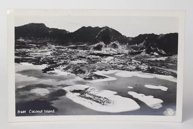 Old HAWAII RPPC Real Photo Postcard - COCONUT ISLAND Hawaii S-689