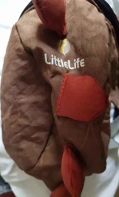 Little Life littlelife Backpack & Parent Reins Brown Dinosaur with Foldaway hood