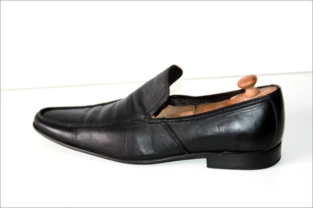 Bottes REGARD En Cuir Fripé Noir - Taille 37 - Doublure Cuir - Talon Haut - Occasion TBE