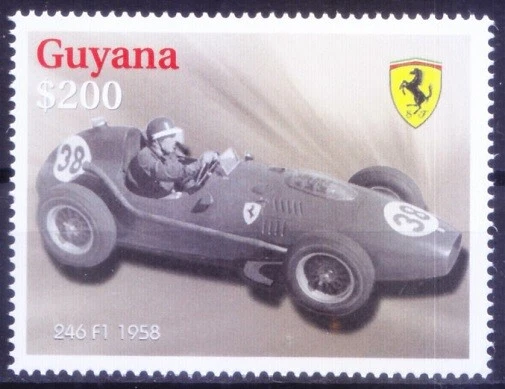 Guyana 2009 MNH, Ferrari Racing Cars, Sports, Automobile, 246 F1 1958