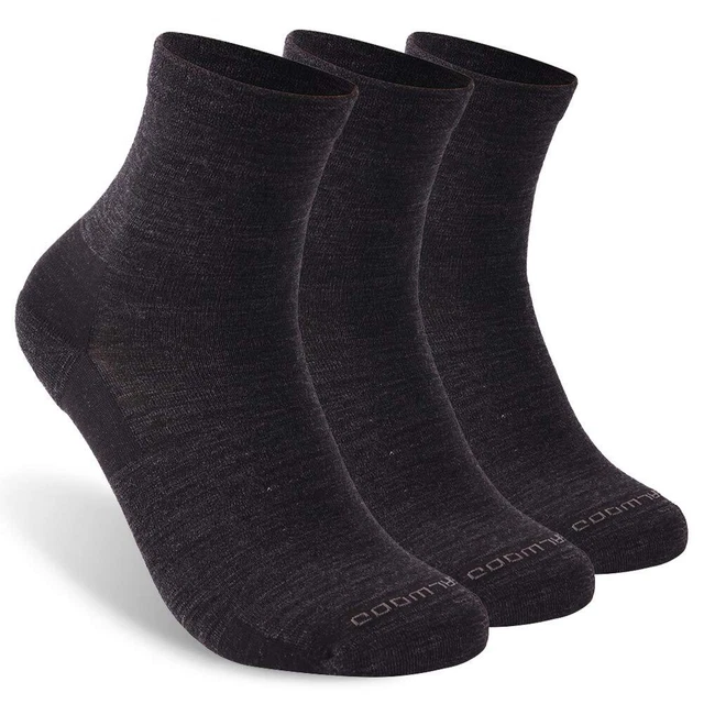 3 Pairs ZEALWOOD Merino Wool Crew Running Sock Anti-blister Hiking Socks