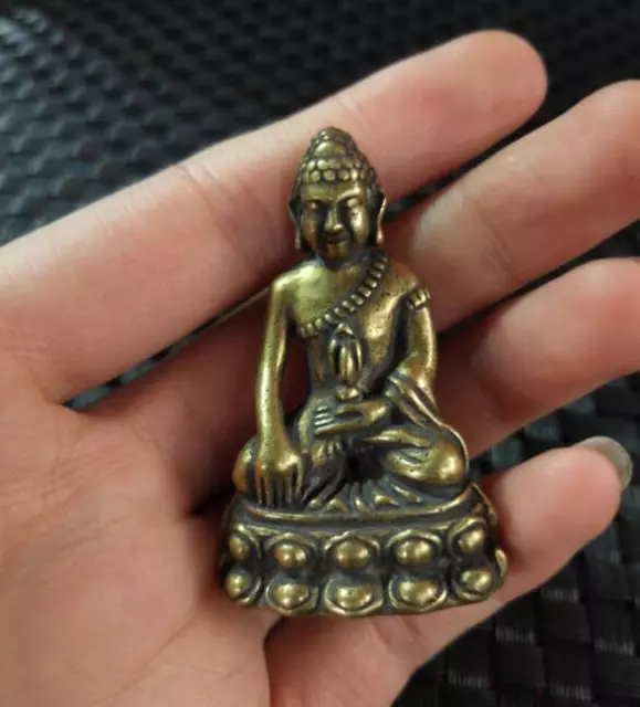 China's archaize brass Medicine Buddha Small statue