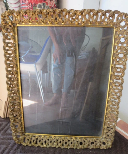 VERY LARGE ANTIQUE FRENCH GILT BRONZE PHOTO FRAME EMPIRE STYLE 19th CENTURY