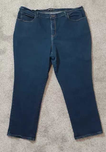 WOMEN'S &LEE& RELAXED Fit High Rise Denim Blue Jeans; Size 22W Petite ...