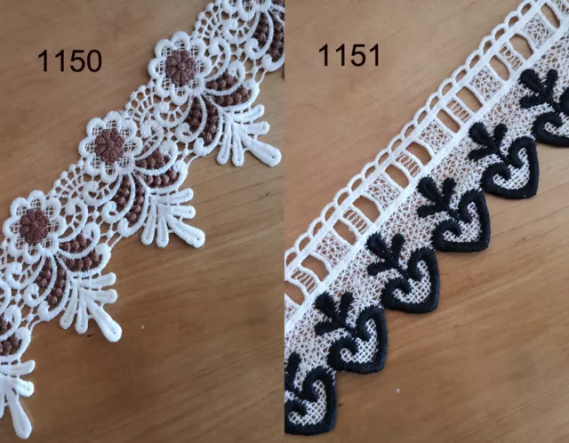 4.5 - 5.5 Yards 2.5"-3" Wide Rayon Venise Vintage Floral Alternating Lace zh59