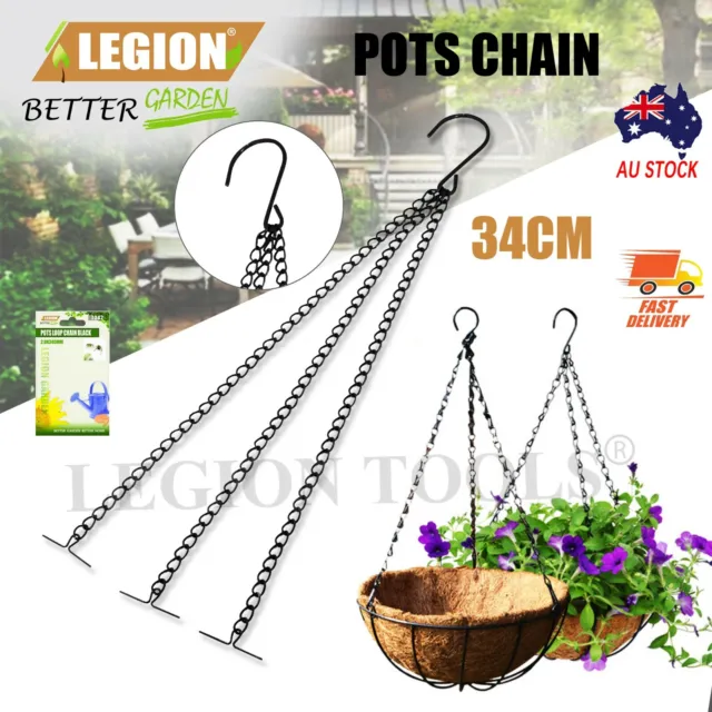 Flower Pot Hanging Chain 3 Point Garden Plant Hanger S Hook Chain Black AU