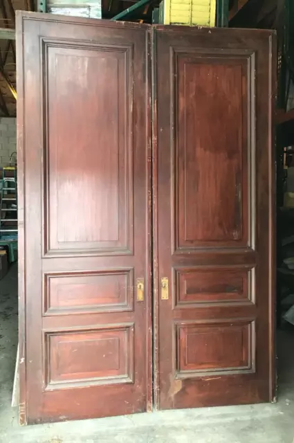 Antique Pair Large Thick Wood 36X108 Pocket Door Room Dividers Old VTG 237-23B