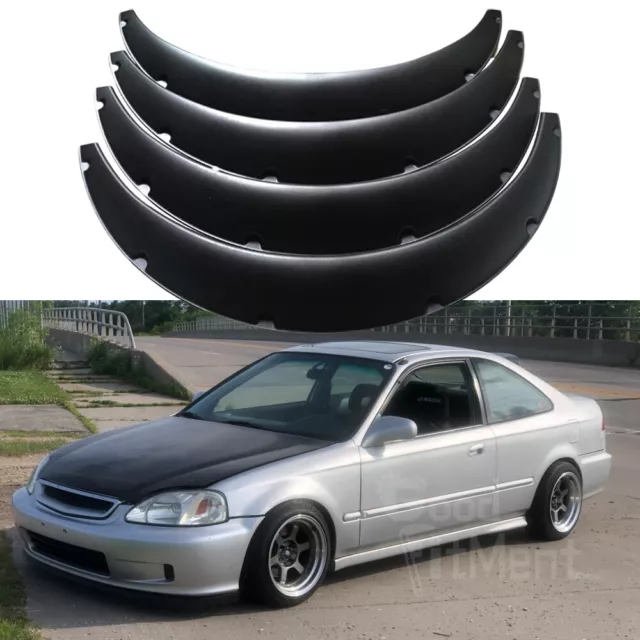 4PCS Fender Flares For Honda Civic Accord 3.5"/90mm Wide Body Kit Wheel Arches