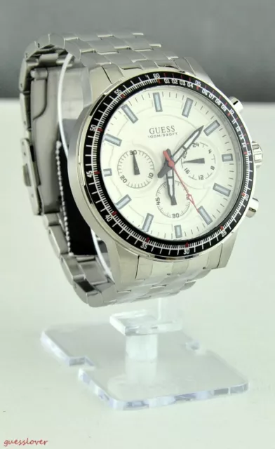 FREE Ship USA Men Prime Watch GUESS Silver Stainless Classic New Stylish