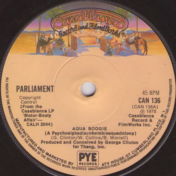 Parliament - Aqua Boogie (A Psychoalphadiscobetabioaquadoloop) - UK 7" Vinyl ...