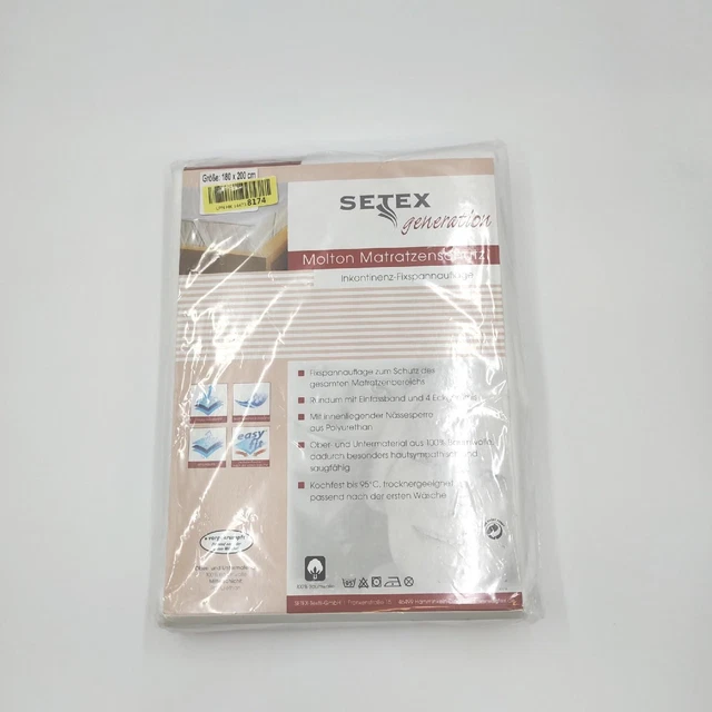 SETEX Wasserdichter Molton Matratzenschutz 3 lagig 180 x 200 cm 100 % Baumwolle