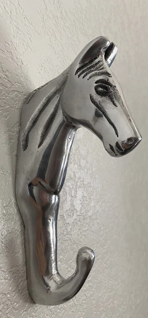 Pewter Horse Head Towel Key Coat Hat Robe Wall Hook Hanger Holder