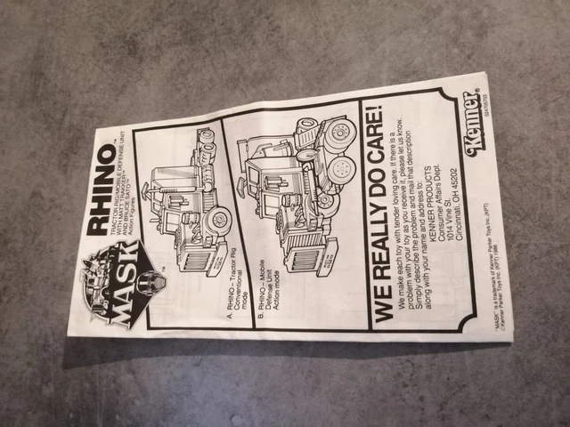Boîte Kenner Mask Rhino Vide - Années 80 - 100% D'origine - Pas Une Reproduction