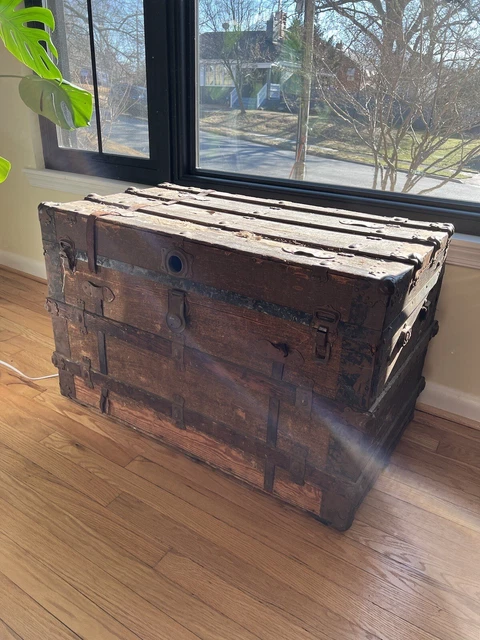 vintage wooden trunks