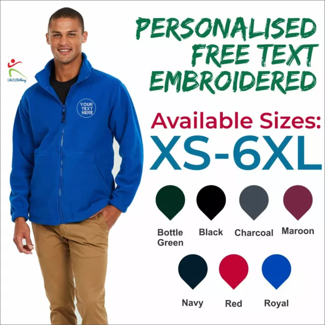 Personalised Embroidered Full Zip Micro Fleece Jacket Workwear Jacket Name Text