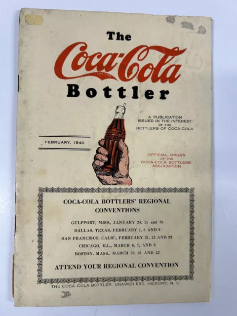 February 1940 The Coca Cola Bottler Magazine Great Condition Coke pre WWII