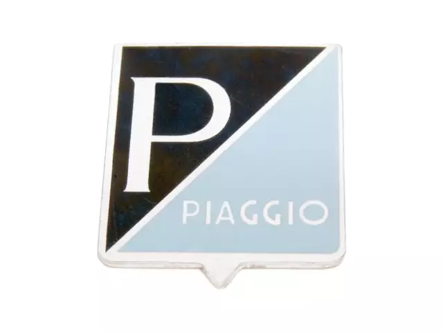 Emblem " " Piaggio " " zum Kleben 25x31mm Aluminium