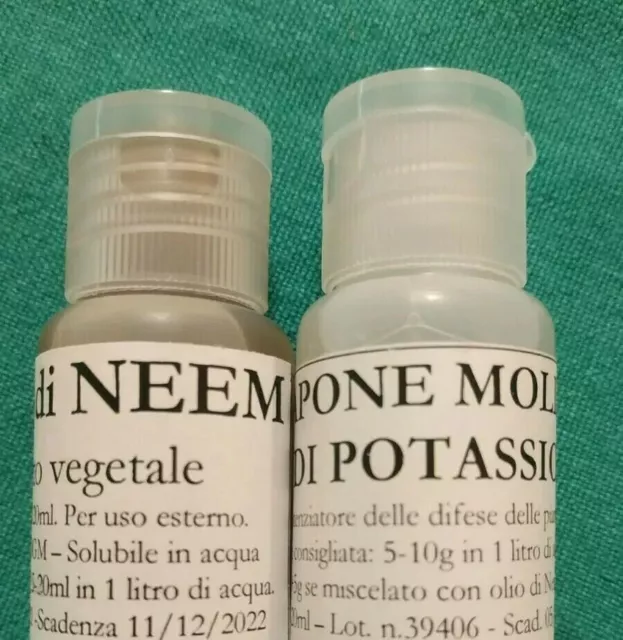 Olio di Neem + Sapone molle di potassio Marsiglia acari pulci zecche parassiti