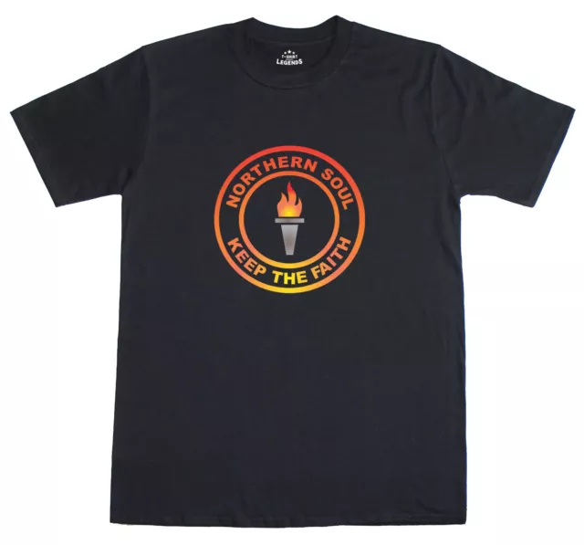 Mens T Shirt Northern Soul Retro Keep The Faith Logo 100% Cotton Top