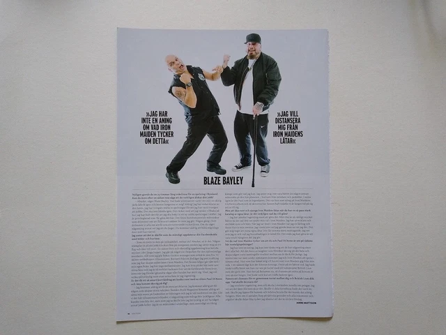 Blaze Bayley Paul Di'Anno Iron Maiden Queensryche cutting clipping Sweden