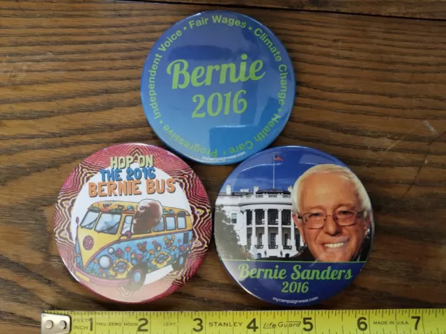 Bernie Sanders Political Buttons Pinback 2016 Lot 3 - 3"