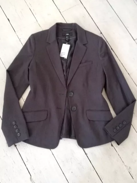 H&M - Belle Veste Blazer 17% Laine Top Qualité Doublée Satin - 38 - Neuve