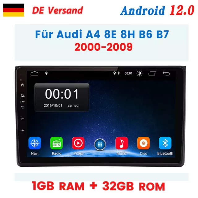 Für Audi A4 8E 8H B6 B7 2000-2009 Autoradio Navi GPS SAT WIFI Android 12 DAB+ 9"