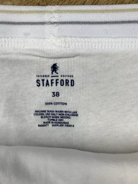 NEW Stafford White Cotton Full-Cut Brief Men’s Size 38 JCPenney Black Gold Band 2