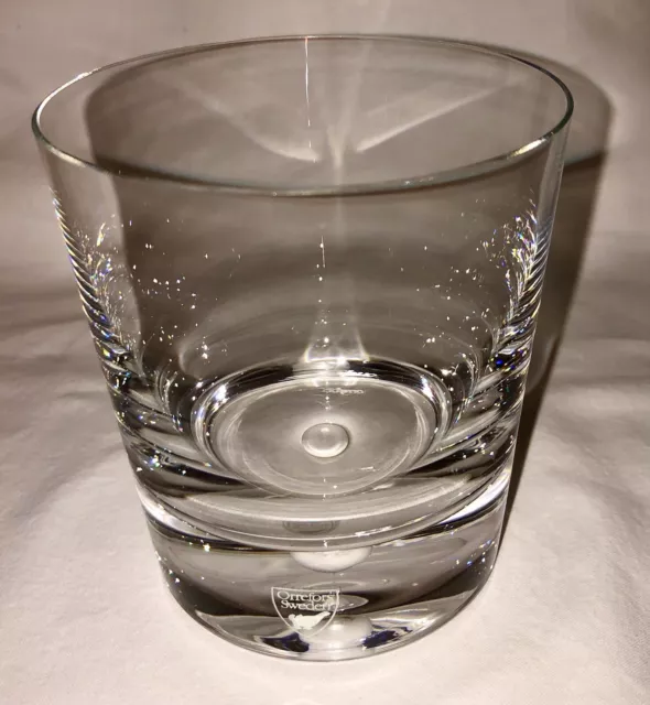 Orrefors Intermezzo Satin White Whiskey Glass (10 oz). Excellent Condition