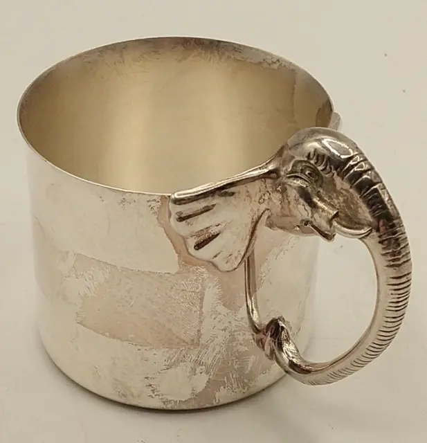 Reed & Barton Silverplate Safari Elephant Baby Cup for Child Baby Shower Gift