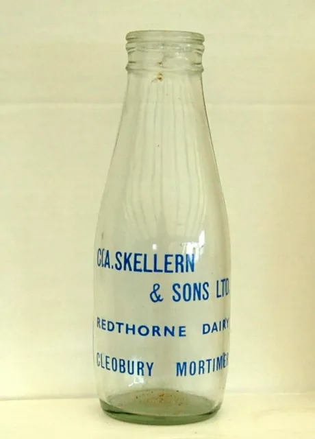 milk bottle lovely old Skellern of Cleobury Mortimer dairy