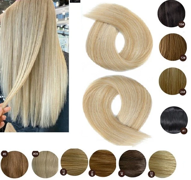 Kit Extensions à Clips Cheveux 100% Naturels Remy - Longueurs 42 à 60 Cm - Tête Complète - Neuf