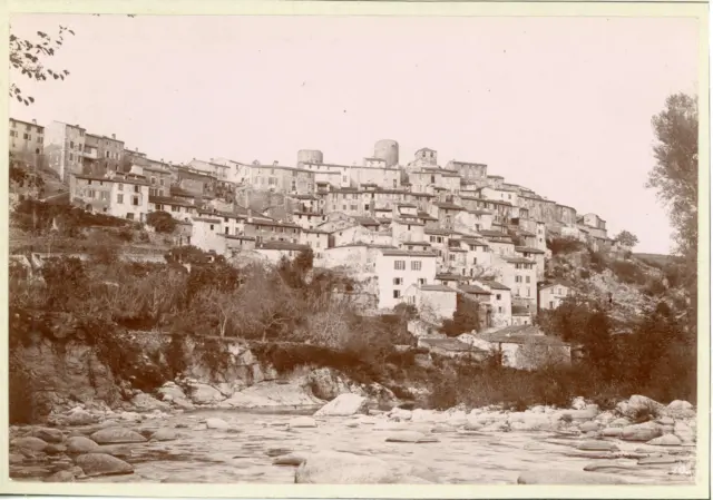 France, Palalda, vue panoramique de la cité  Vintage citrate print Tirage ci