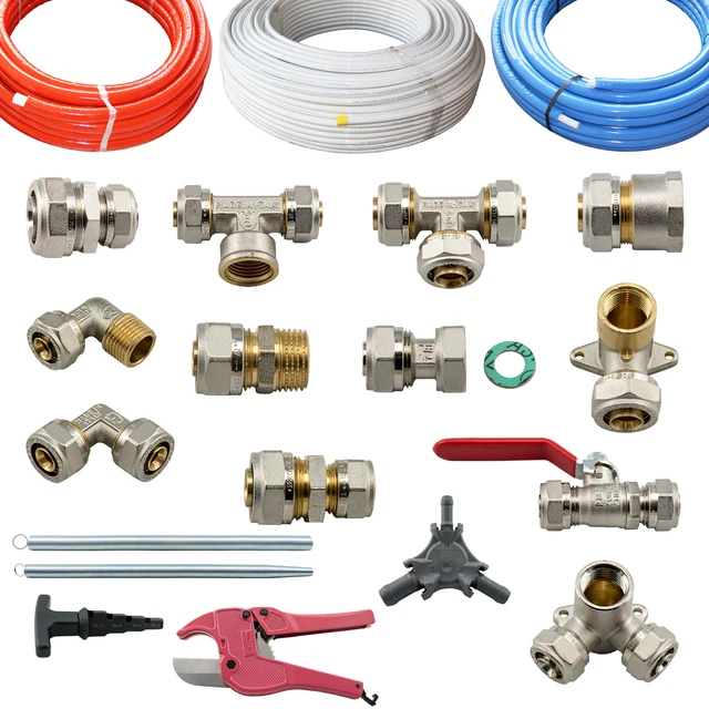 SCHRAUBFITTING FITTINGS QUETSCH Verbundrohr Aluverbundrohr 16 20 26 32