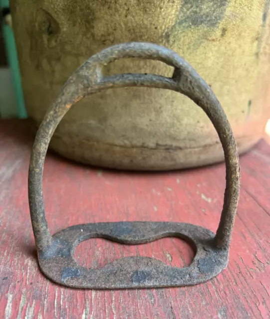 Antique Iron Stirrup Small Keyhole Stirrup Georgia Barn Find Lady's or Child's